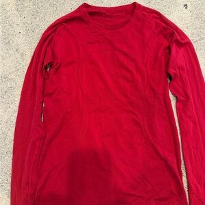 Lululemon LS swiftly raspberry/deep lux sz 8